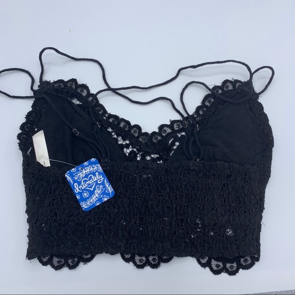 Free People Celine Lace Bralette Size XS Black Velvet - Picture 6 of 9